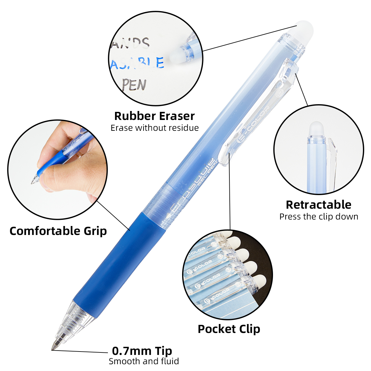 12Pcs/Set 0.7mm Retractable Er - Retractable Eraser Pen Click ulasan dan harga