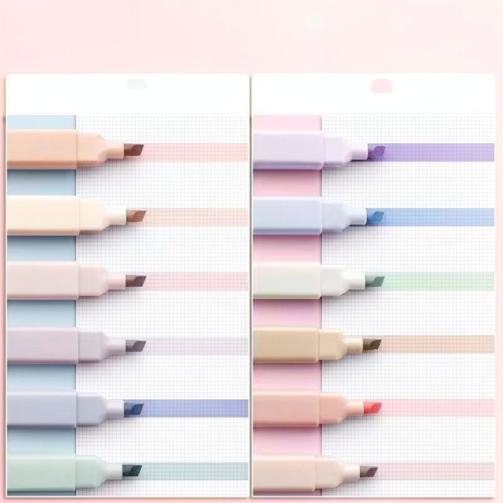 Aesthetic Pastel Highlighters  - Pastel Highlighter Set Double Ended ulasan dan harga